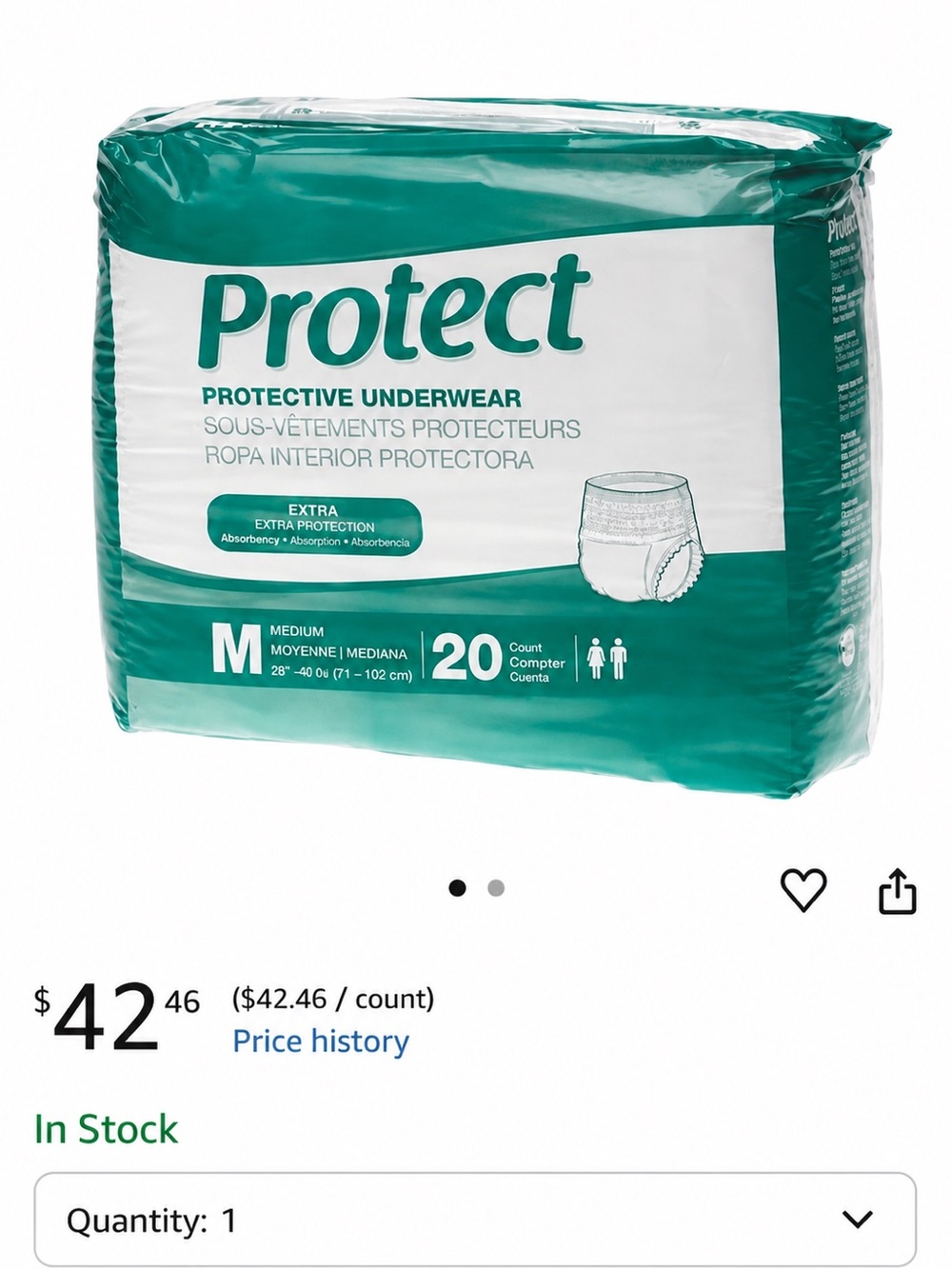 Protective Underwear -20 Count- Until 7/31